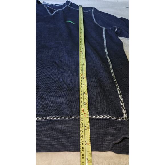 Tommy Bahama Tobago Bay Crew Big and Tall Men's size LT, Navy with Green Marlin - Picture 5 of 9